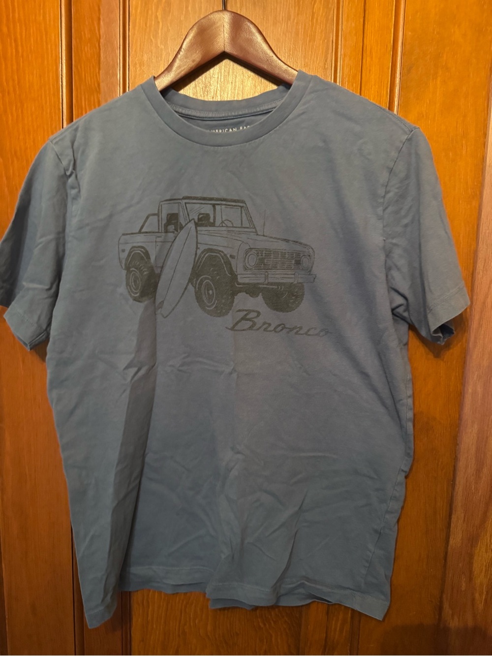 American Eagle Outfitters Slate Blue Bronco Graphic Tee